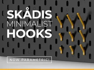IKEA Skadis Minimalist Hooks [PARAMETRIC]