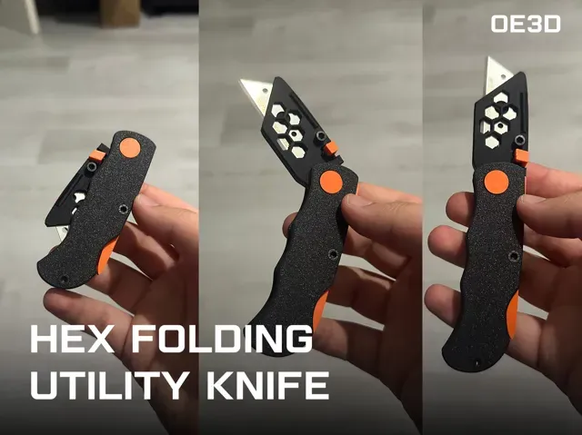 HEX FOLDING Razor Blade Box Cutter Utility Knife