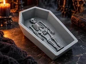 Halloween Skeleton Coffin Candy Bowl Dish