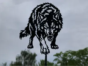 Ferocious Wolf 2D Wall Art Wildlife Decor