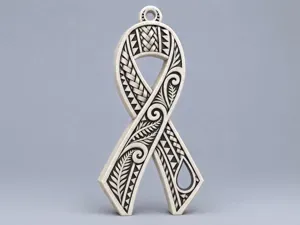 T1D Awareness Ribbon Tribal Christmas Ornament