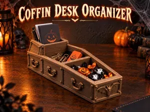 Coffin Desk Organizer - Halloween Candy Storage