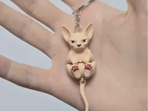 Sphynx Cat Keychain | Articulated Figurine