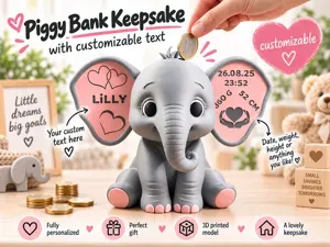 Elephant Piggy Bank and Keepsake