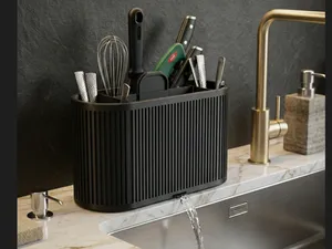 Premium Ribbed Cutlery Drainer - Self-Draining