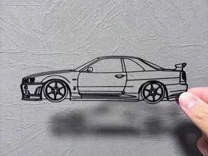 R34 GT-R NISSAN GODZILLA JDM Custom Car Wall Art