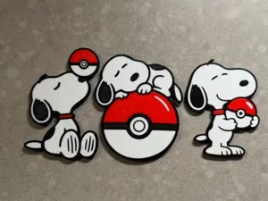 Pokeball Snoopy Magnets