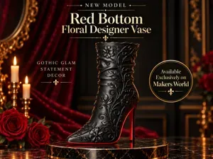 Luxury Gothic Red Sole Stiletto Boot Vase