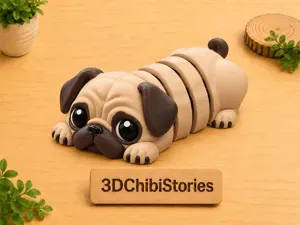 Cute Pug Flexi | No Support | Single Color Print