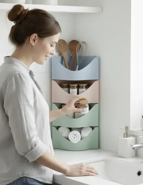 Modular Corner Organizer Bathroom Kitchen Office — Image 3 of 7