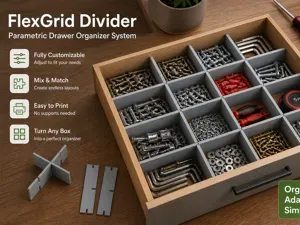 FlexGrid Divider – Parametric Drawer Clip System