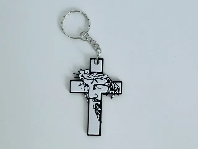 Jesus Cross Keychain – Christian Crucifix 3D