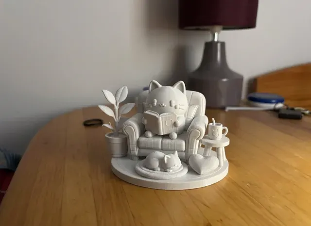 Dollhouse Reading Cat Diorama Scale 1:12 — Фото 2 из 2