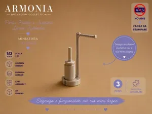 PortaRotolo e Scopino Miniatura 1:12 Linea Rotonda