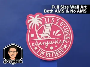 Funny Retirement wall art / Sign -No AMS