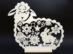 easter lamb and bunny silhouette