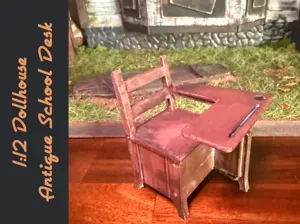1:12 Dollhouse Antique School Desk