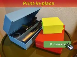 Minimalist print in place customizable hinge box