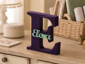 Elena Personalized 3D Name Sign – Two-Color Decor
