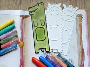 Crocodile Alpaca Zebra Bookmark Coloring Craft