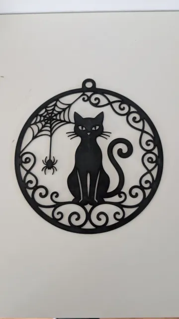 Black Cat & Spiderweb – Halloween Hanging Decor — Image 4 of 4