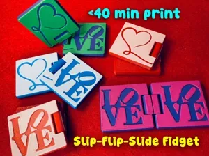 LOVE + Heart Valentines Flip + Slider Fidget