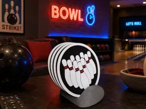 Bowling Pin Coaster Set