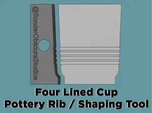 Four Lined Pottery Cup - Rib / Shaping Tool