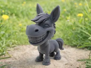 Grinse Esel Cartoon Figur mit Riesenzaehnen