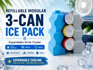 Modular Refillable 3-Can IcePack|Expandable Cooler