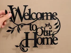 Welcome To Our Home – Elegant Floral Wall Sign