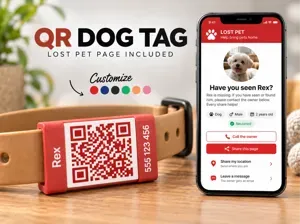 Dog tag - Custom QR Pet Tag