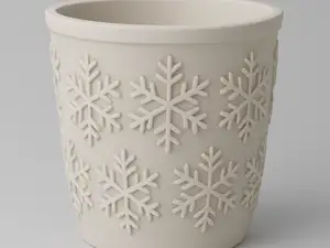 Flowerpot - snowflake Relief