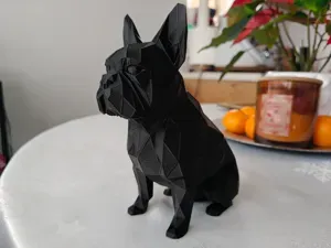 Low Poly Sitting French Bulldog Modern Decor Model