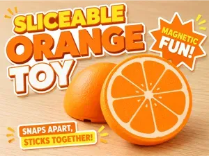 Sliceable magnetic orange toy