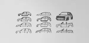 VW Golf Collection 2D Wall Art