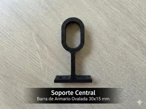 Soporte Central Barra de Armario Ovalada 30x15 mm