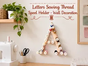 Letters Sewing Thread Spool Holder Wall Decoration