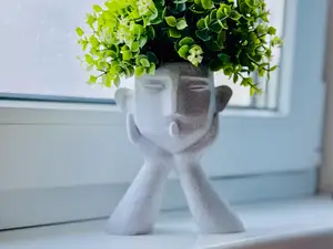 Thinker Style Planter – Minimalist Face Pot
