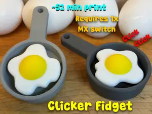 Frying Pan and Egg Clicker Fidget Toy (~52 mins)