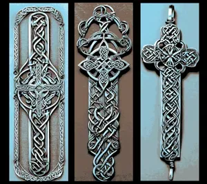 Celtic Knot Designs of Crosses - Set of 3 Bookmarks