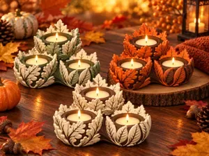 Autumn Leaves – Triple LED Tealight Holder