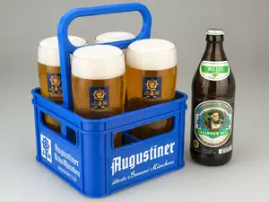 Augustiner 4-er Bierträger / Männerhandtasche