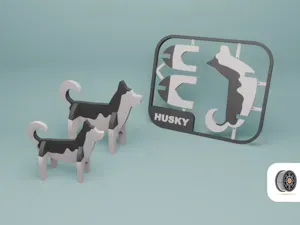 Cute Husky Kit Card | AMS Ready, two sizes
