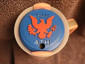 40oz travel mug topper (Happy 4th Eagle)