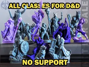 All 12 Classes for DnD + Dog - Supportless minis