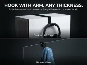 Hook for Doors, Glass, Shelves+ - Fully Parametric