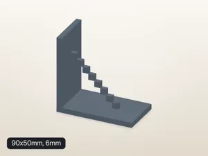 90° Corner Bracket - 90x50mm, 6mm