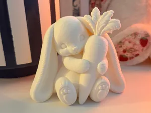 Carrot Cuddle Bunny – Cute Rabbit Nursery Figurine