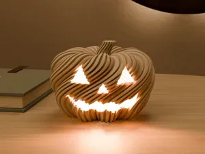Twisted Jack-o'-Lantern LED Tealight Holder
